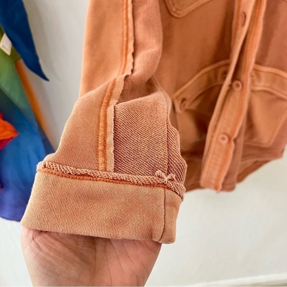 Anthropologie Pilcro Shirt Shacket Utility Jacket Coral XS - Picture 5 of 16